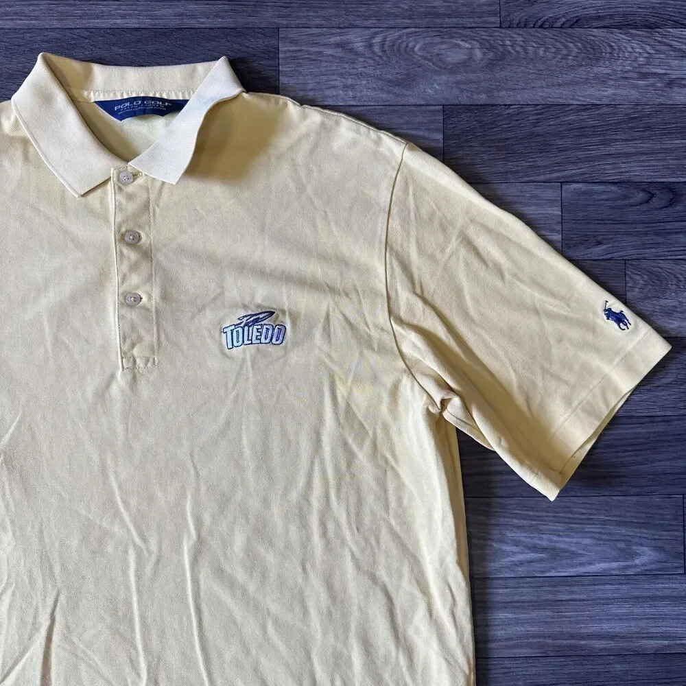 Polo Golf Ralph Lauren Polo Shirt Men’s Medium Solid Yellow Pony Logo Toledo